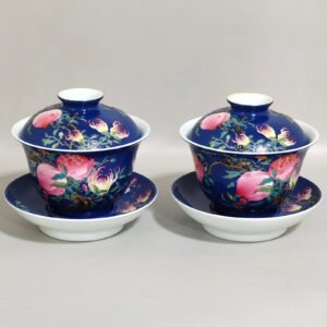 Qing Dynasty Yongzheng sapphire blue glaze Sanduo Sancai bowl