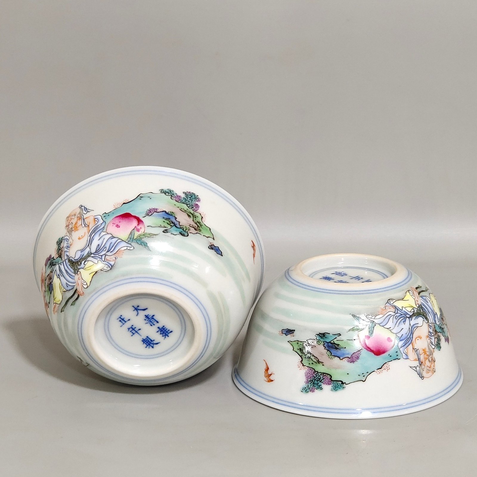 Qing Dynasty Yongzheng longevity star Fushan Shouhai cup