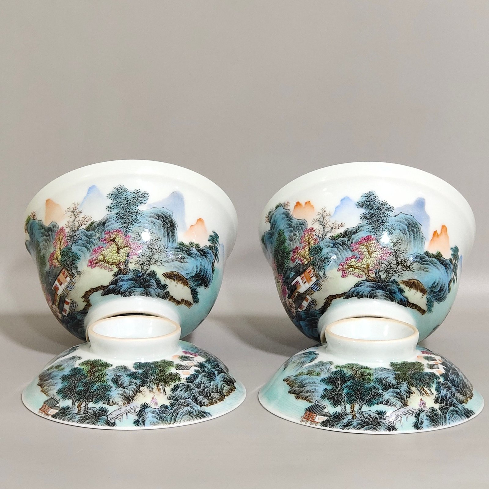 Qing Dynasty Yongzheng landscape bowl