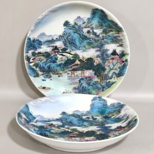 Qing Dynasty Yongzheng landscape panorama plate