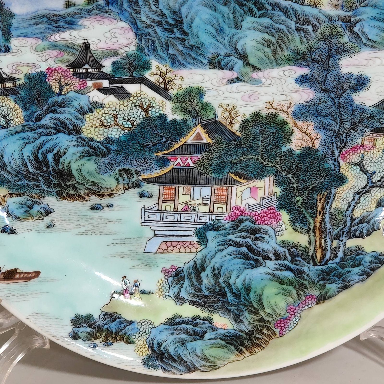 Qing Dynasty Yongzheng landscape panorama plate