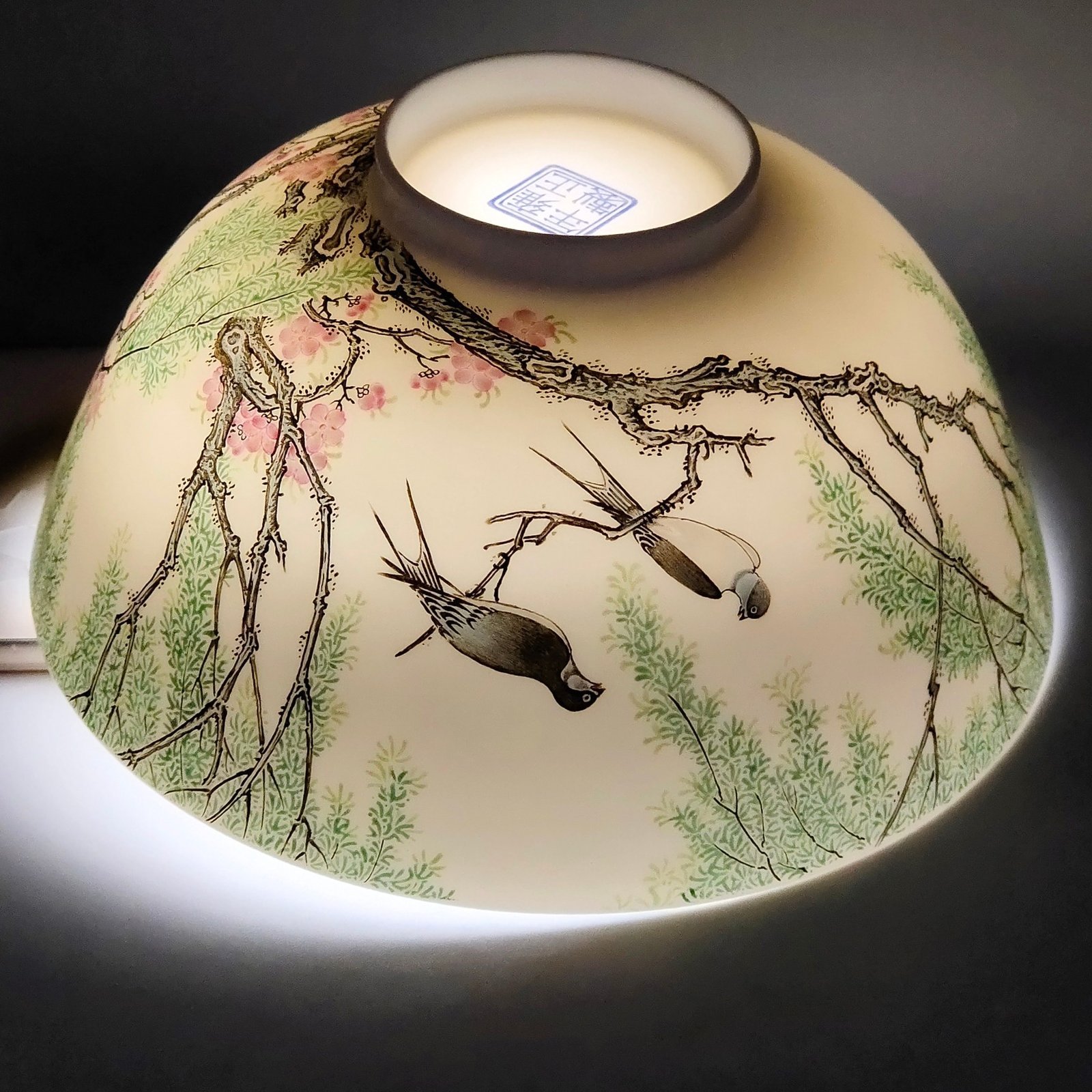 Qing Dynasty Yongzheng enamel thin bowl with poems