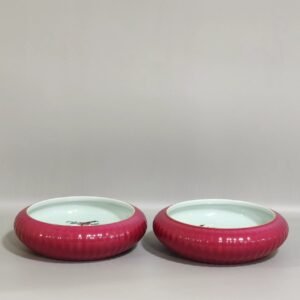 Qing Dynasty Yongzheng Carmine red lychee and melon ribs