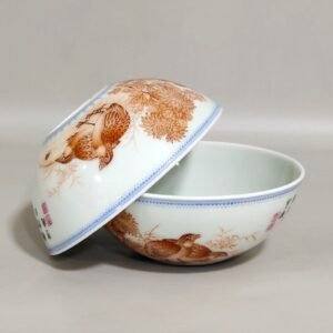 Qing Dynasty Yongzheng imperial ink color tea round with poems and poems
