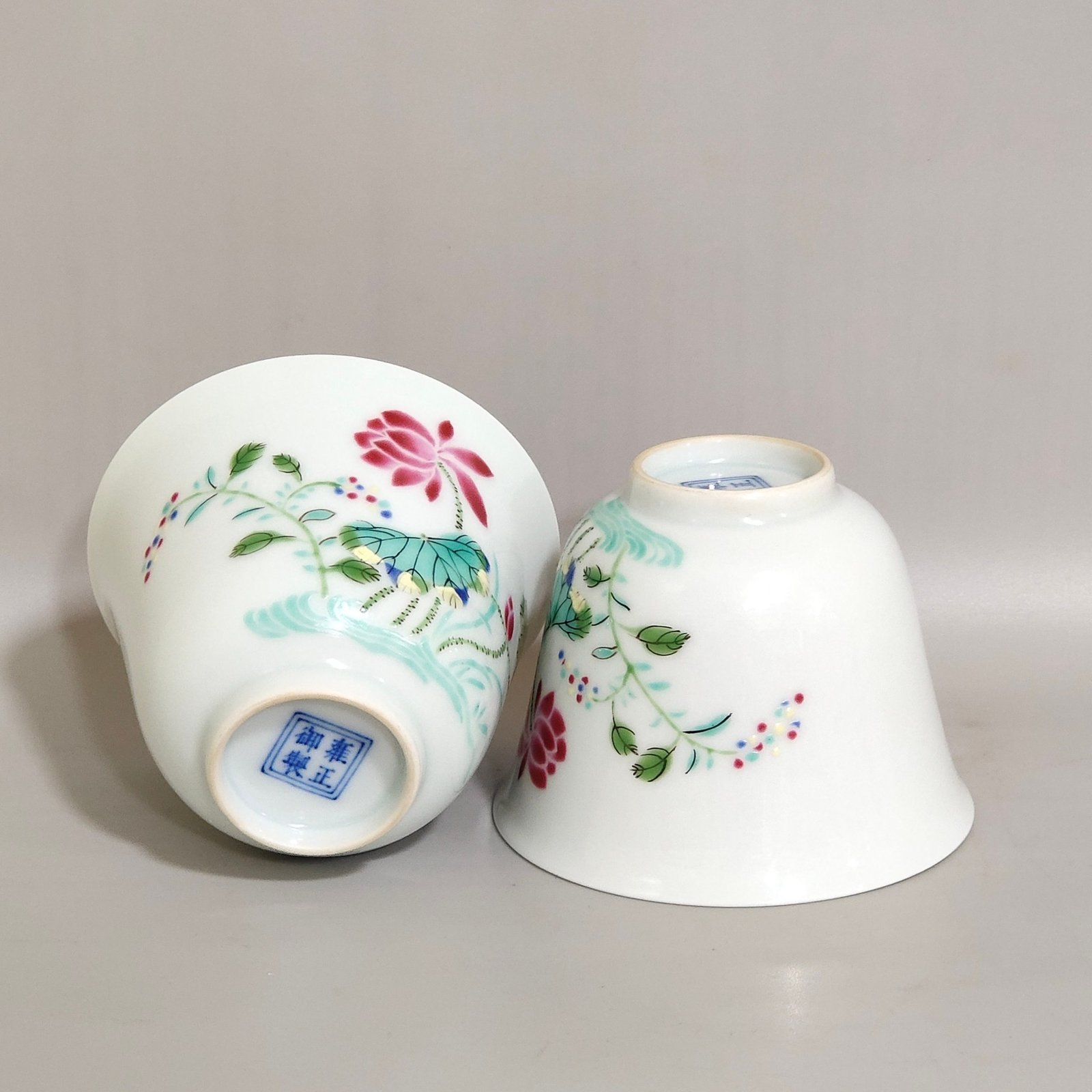 Qing Dynasty Yongzheng Boneless colorful lotus cup