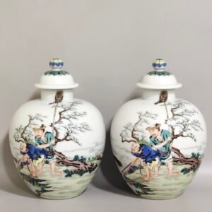 Qing Dynasty Yongzheng Fishing Picture Tea Can