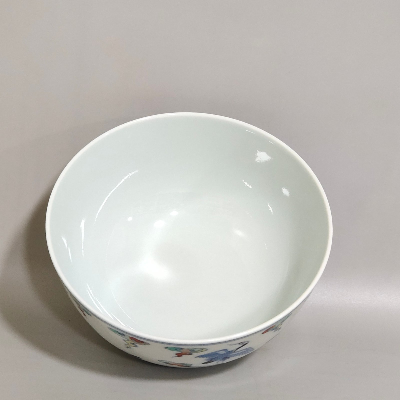 Qing Dynasty Yongzheng doucai crane-pattern lying-foot cup