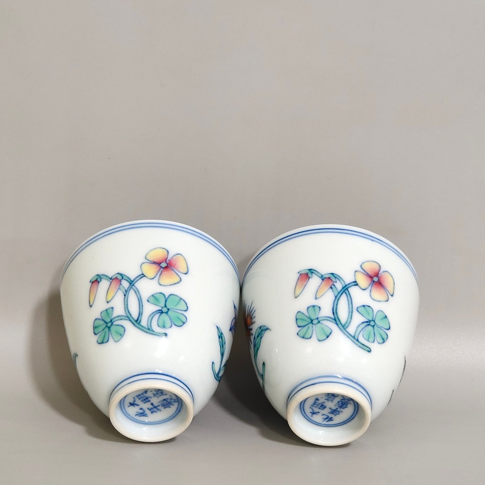Qing Dynasty Yongzheng doucai sustenance money Sanqiu cup