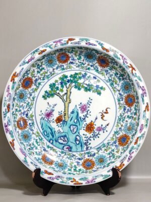 Qing Dynasty Yongzheng doucai blessing and longevity plate