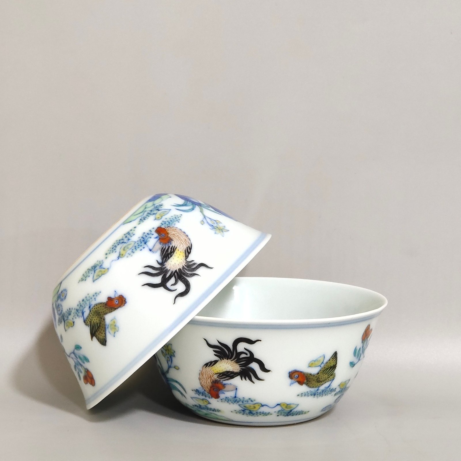 Qing Dynasty Yongzheng doucai chicken cup