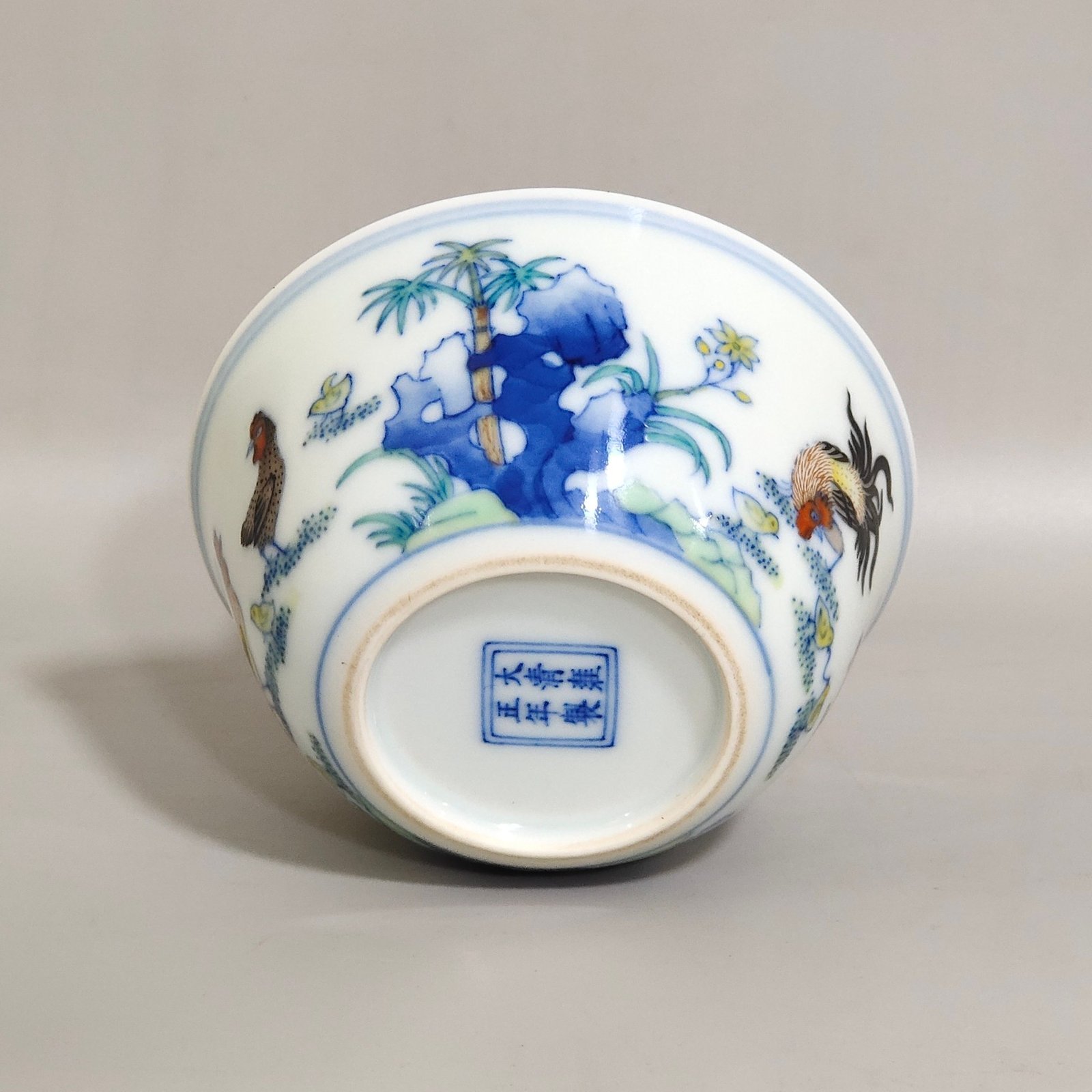 Qing Dynasty Yongzheng doucai chicken cup