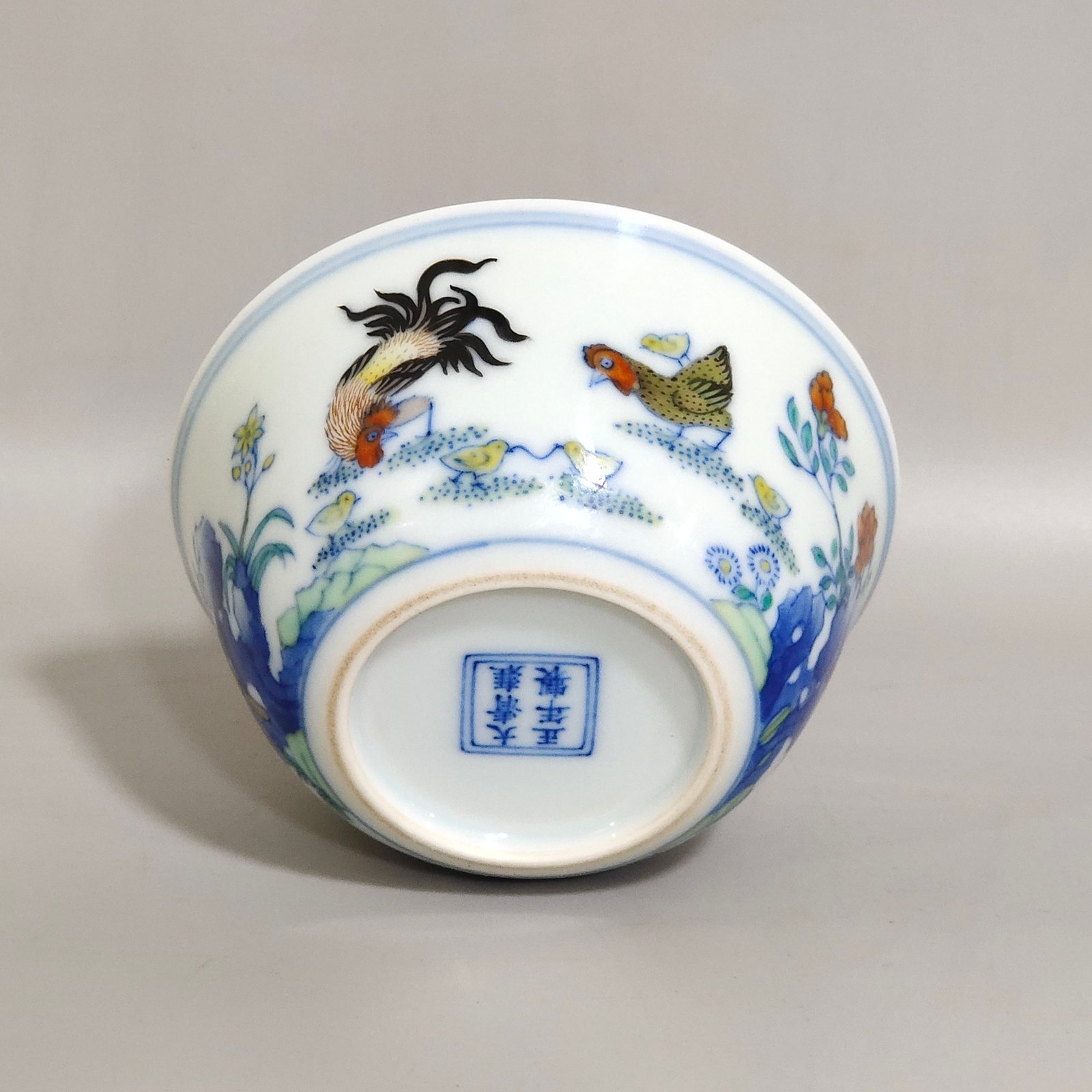 Qing Dynasty Yongzheng doucai chicken cup