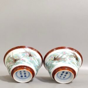 Qing Dynasty Yongzheng wood-glazed double-flying cup