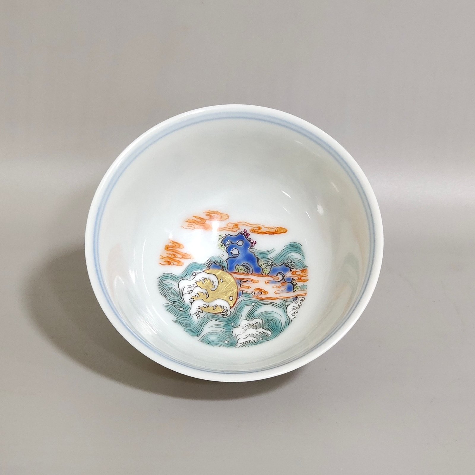Qing Dynasty Yongzheng plum and bamboo double clear painted poem cup