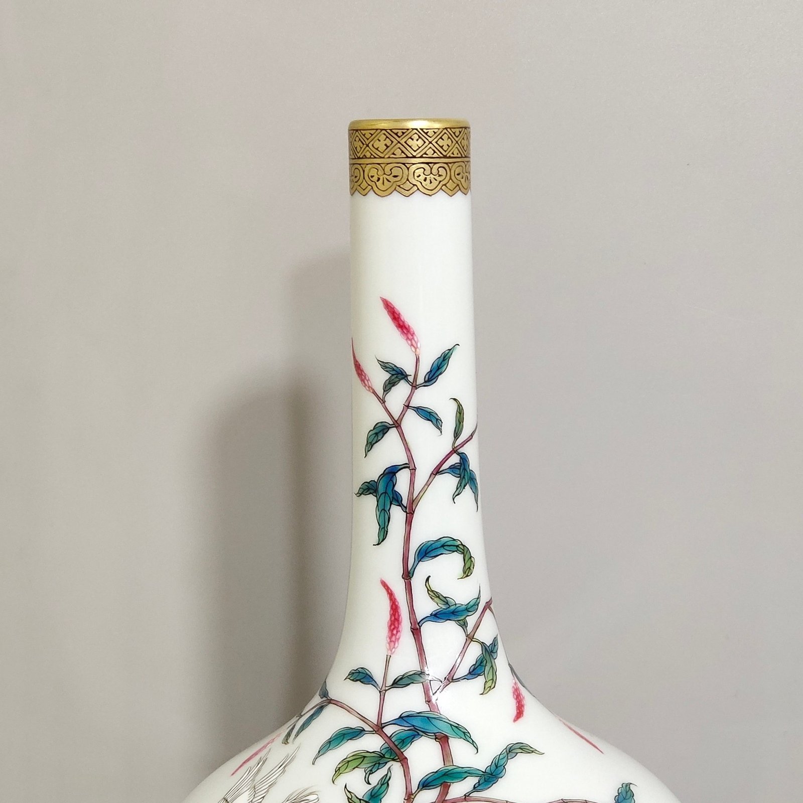 Qing Dynasty Yongzheng egret poem vase
