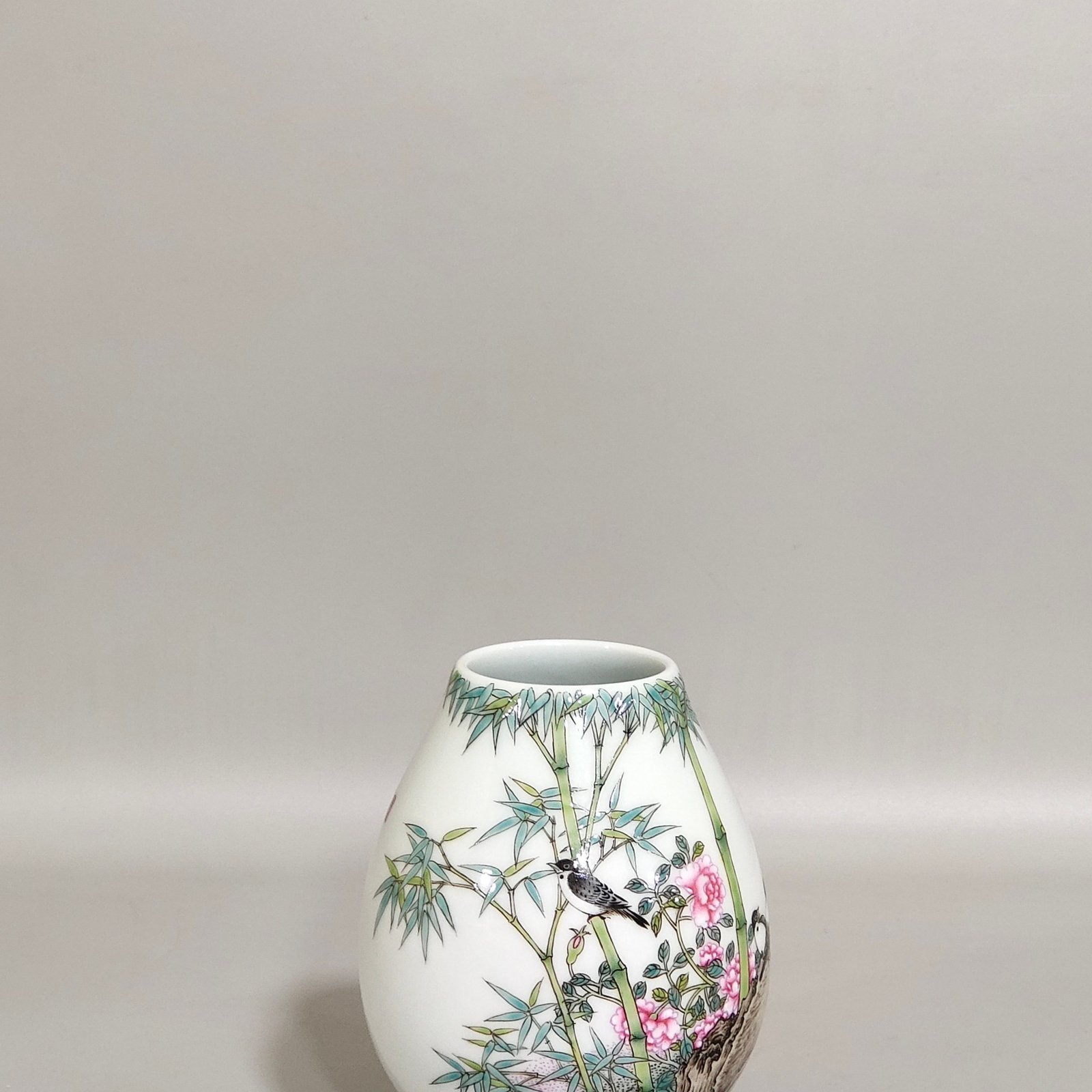Qing Dynasty Yongzheng Bamboo Bird Poem Water Bowl