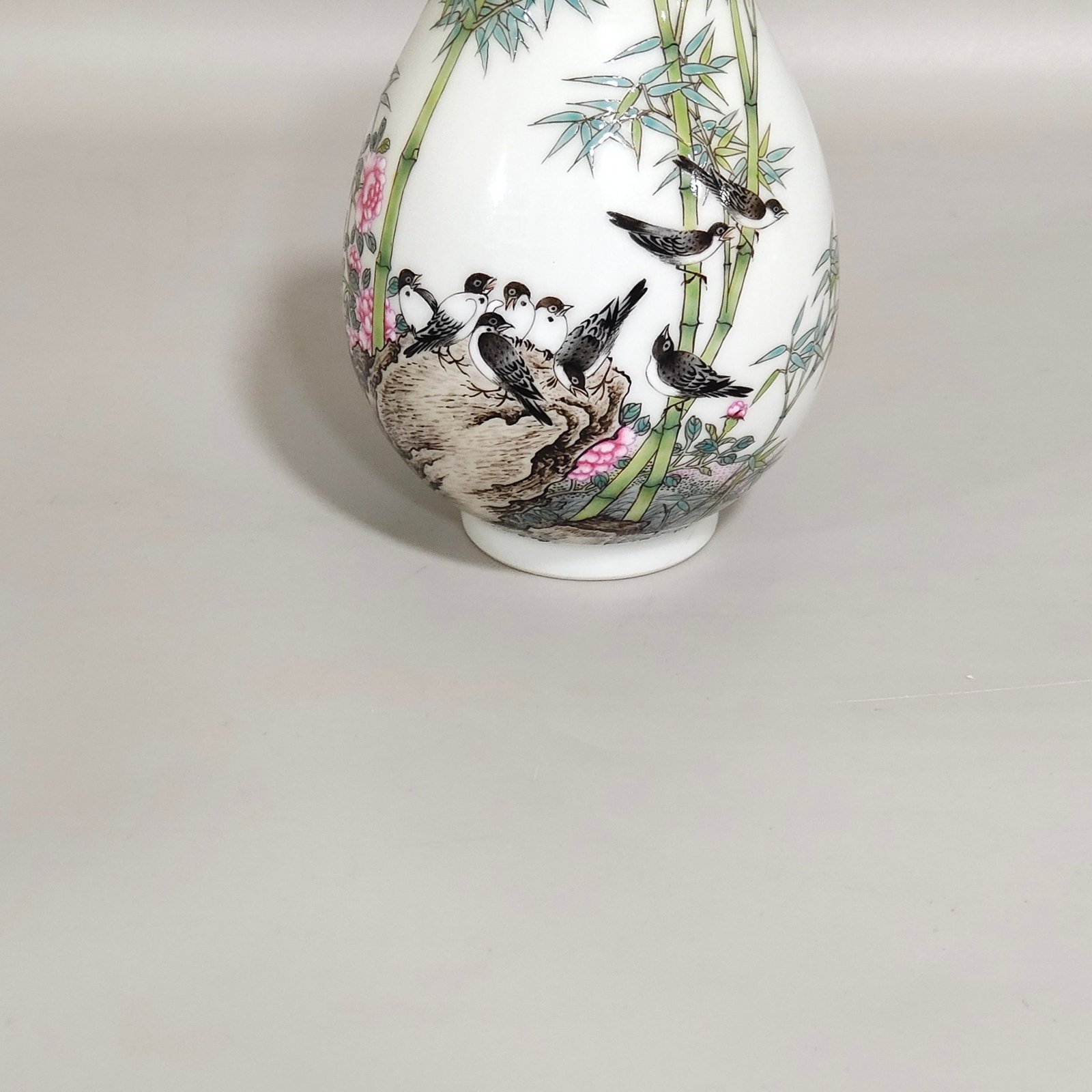 Qing Dynasty Yongzheng Bamboo Bird Poem Water Bowl