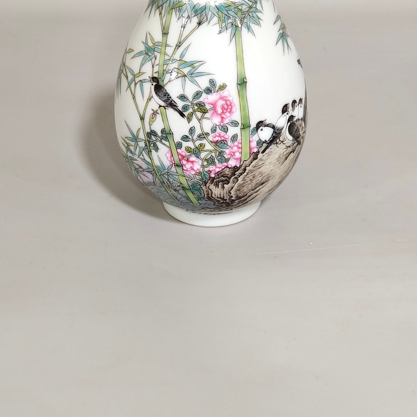 Qing Dynasty Yongzheng Bamboo Bird Poem Water Bowl