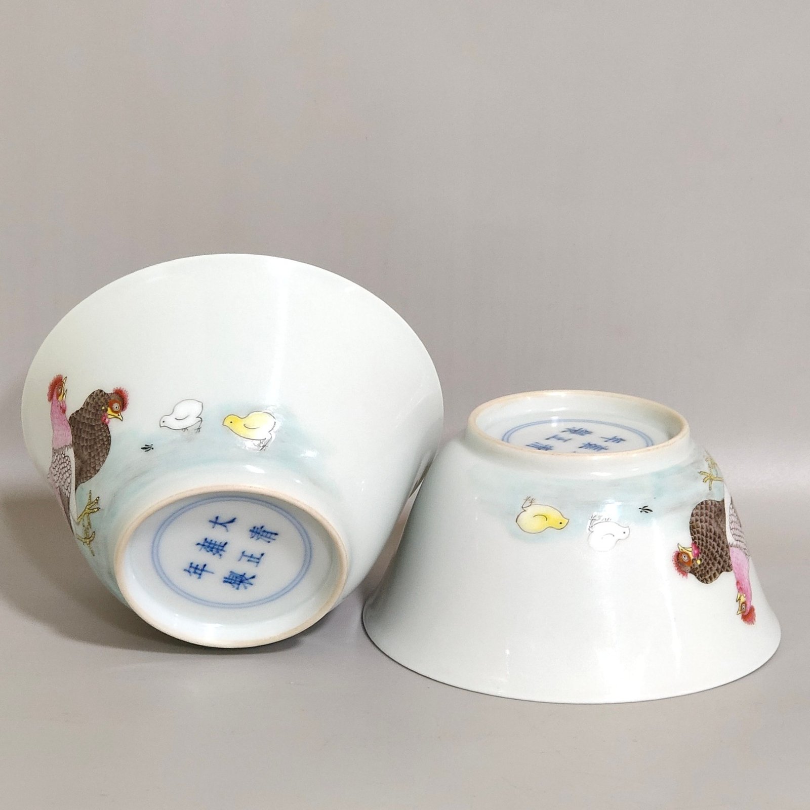 Qing Dynasty Yongzheng pastel chicken cup