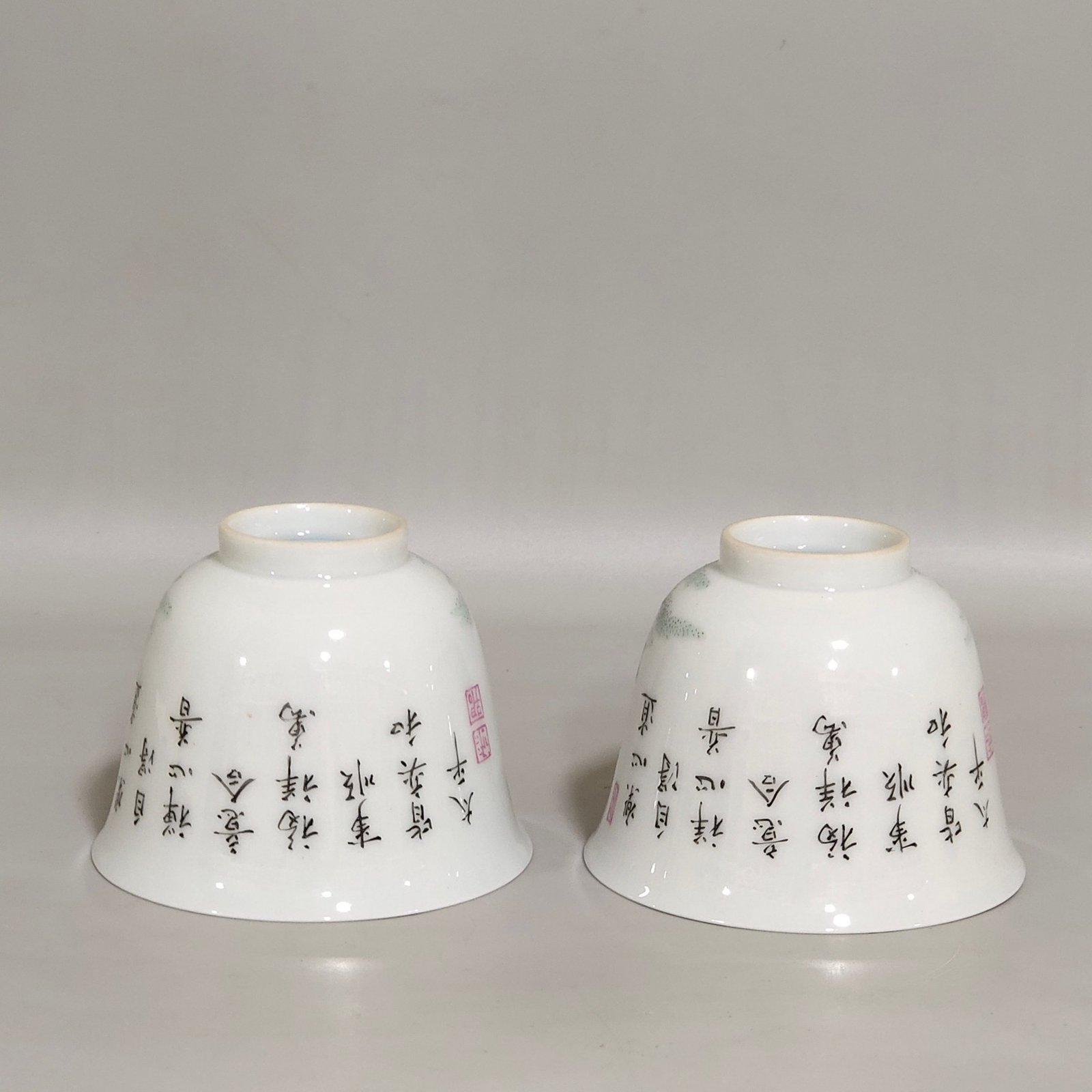Qing Dynasty Yongzheng Arhat picture and poem cup