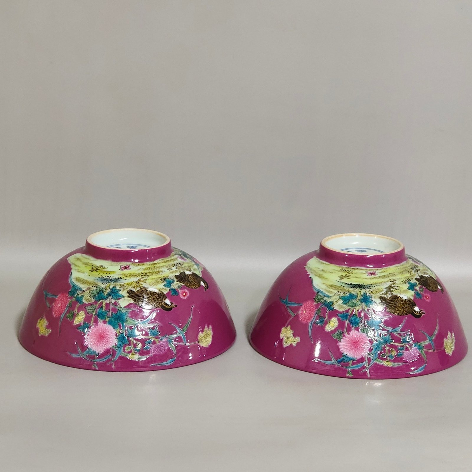 Qing Dynasty Yongzheng rouge red bowl inscribed with poems about living and working in peace