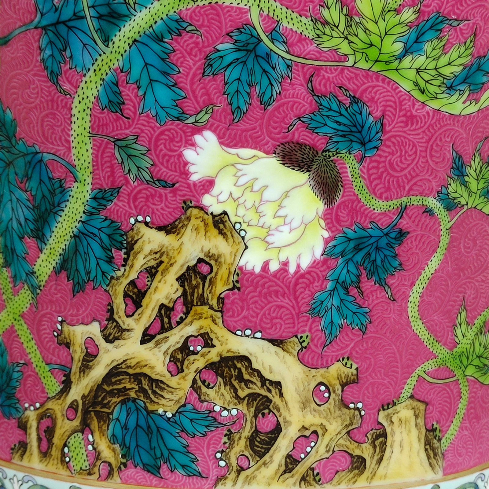 Qing Dynasty Yongzheng rouge red poppy poppy poem poem large plum vase