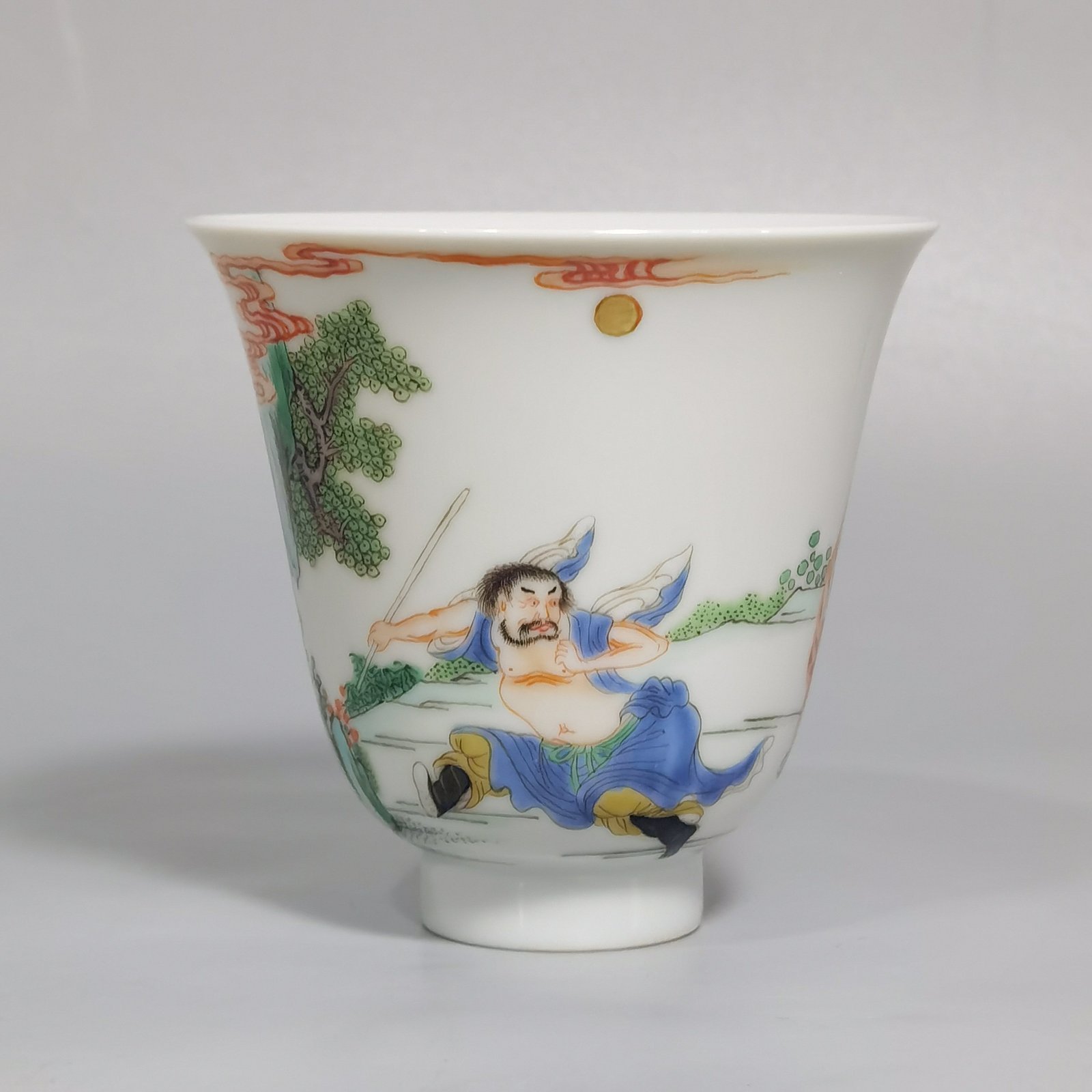 Qing Dynasty Kangxi colorful illustrations of characters and stories