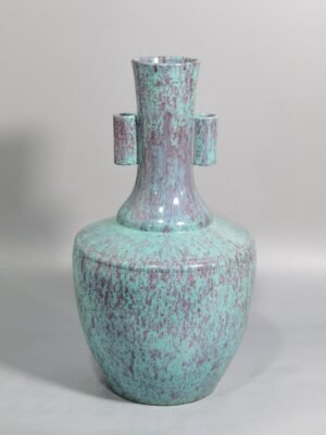 Qing Dynasty Yongzheng Lujun glazed through-ear vase Dimensions