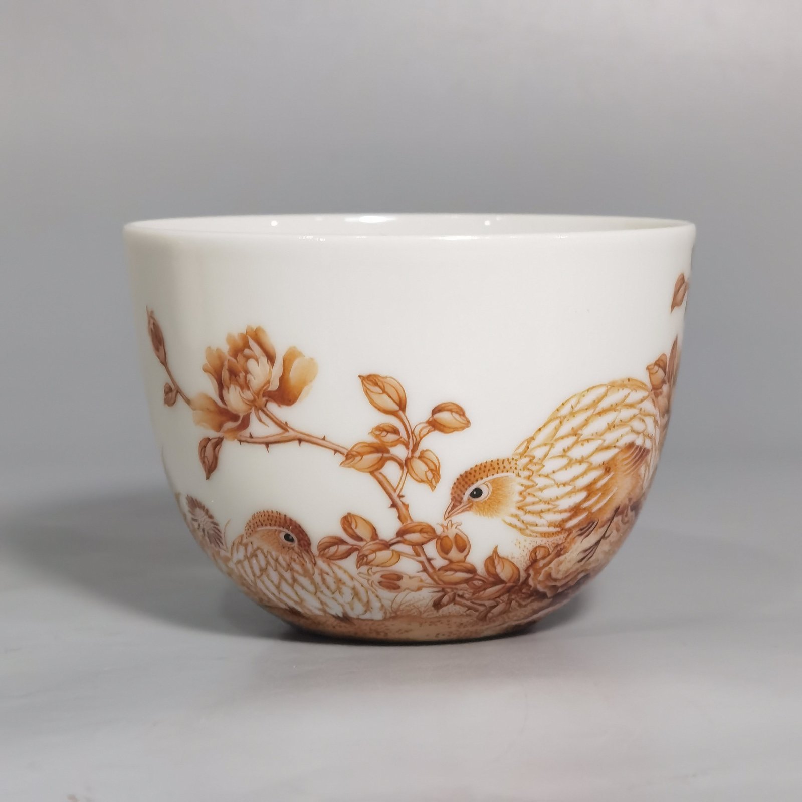 Qing Dynasty Yongzheng enamel ink color living and working cup