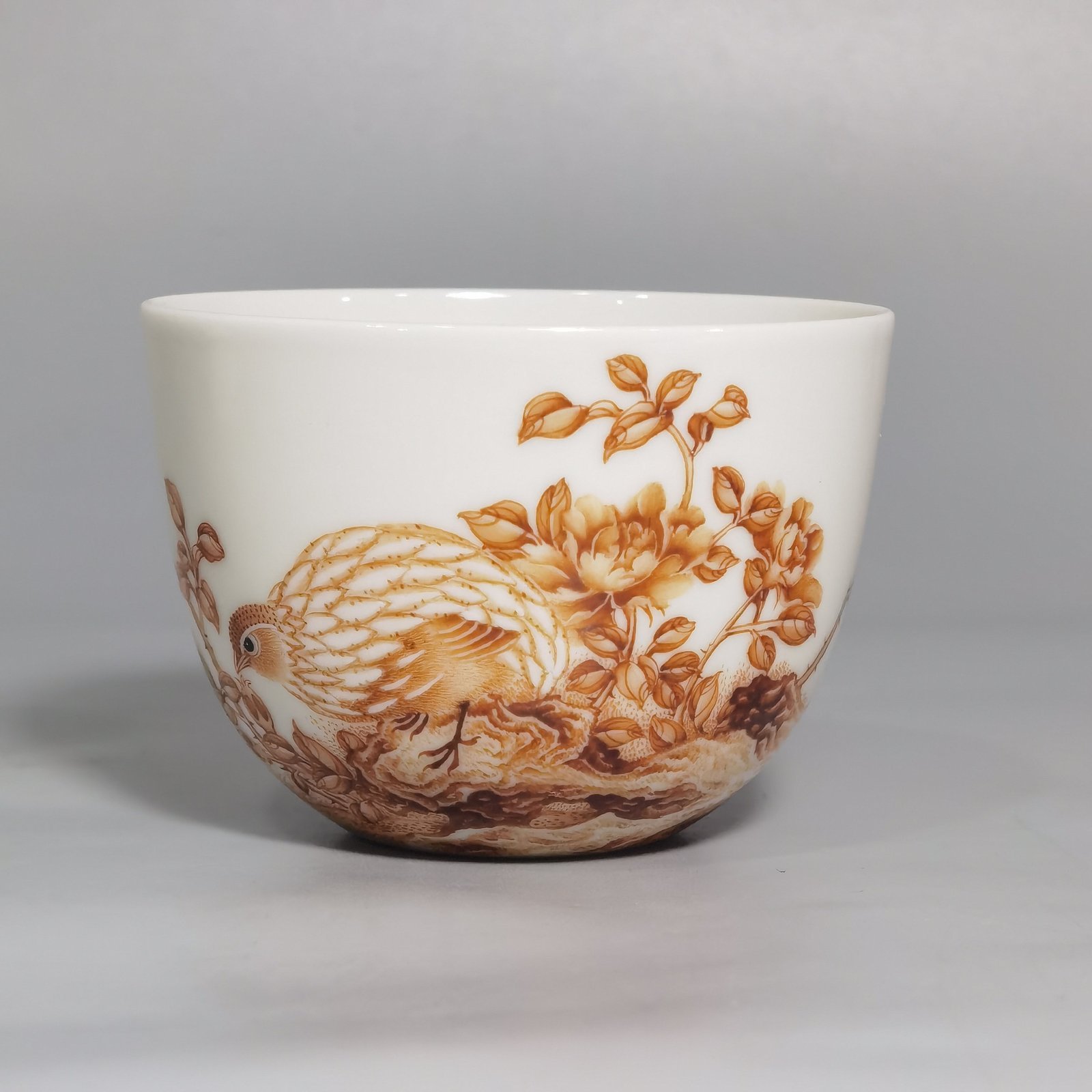 Qing Dynasty Yongzheng enamel ink color living and working cup