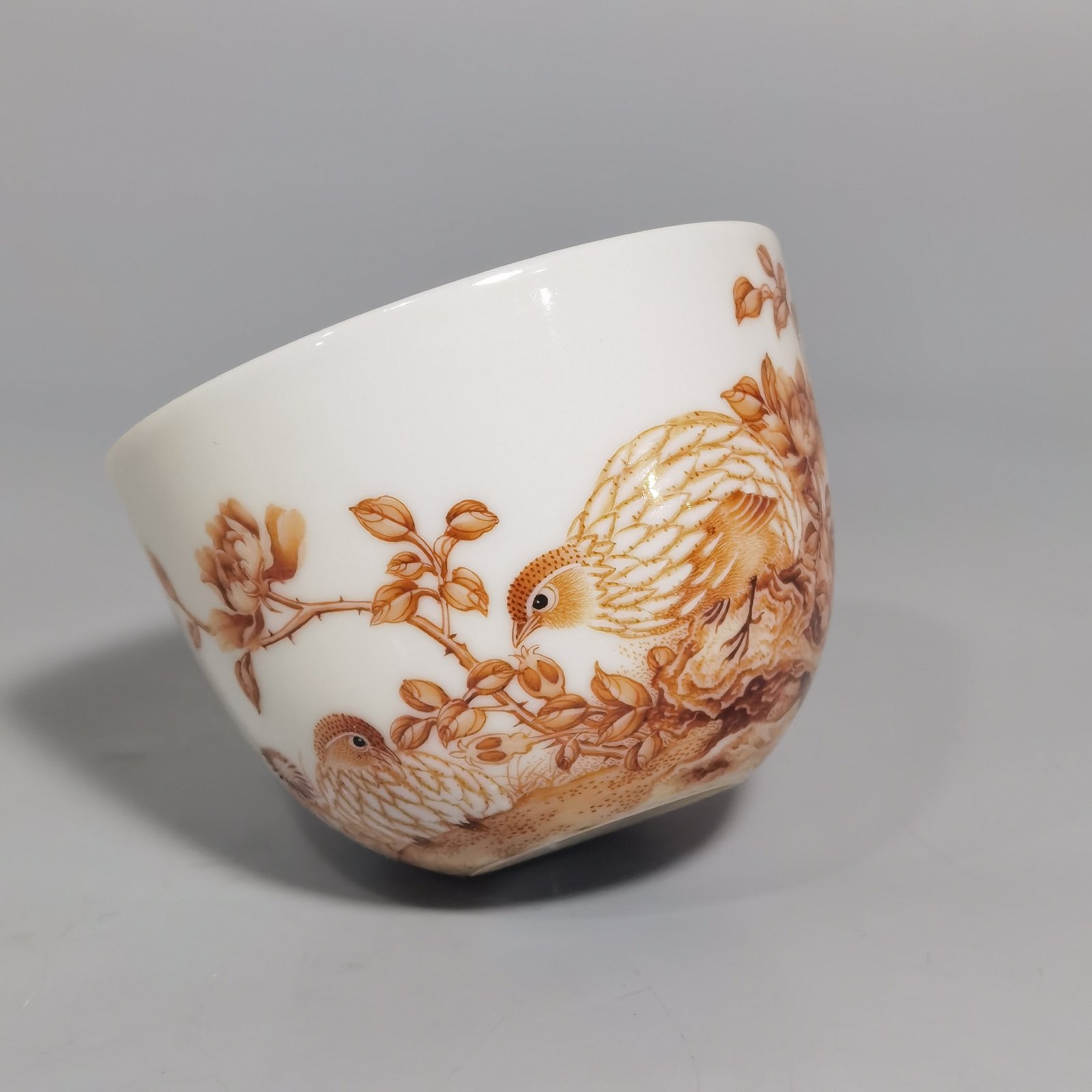 Qing Dynasty Yongzheng enamel ink color living and working cup