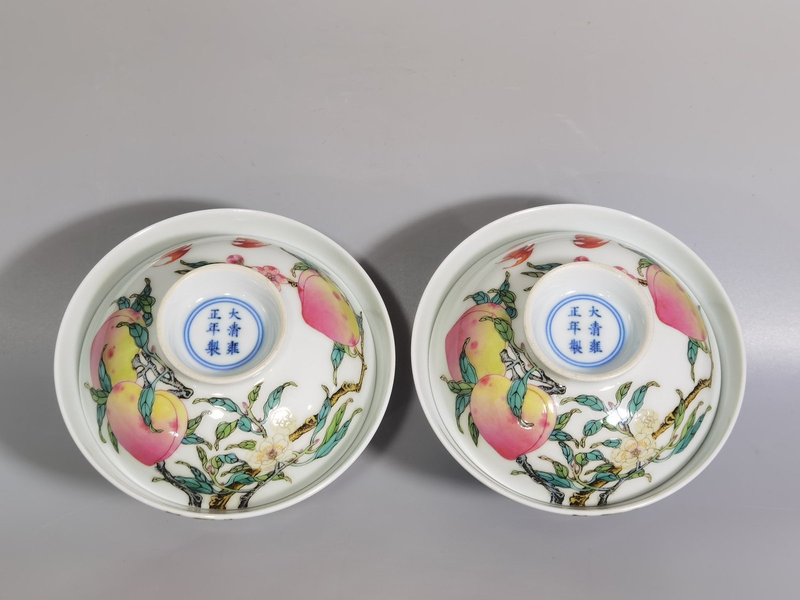 Qing Dynasty Yongzheng Pastel eight peach and five blessing patterns