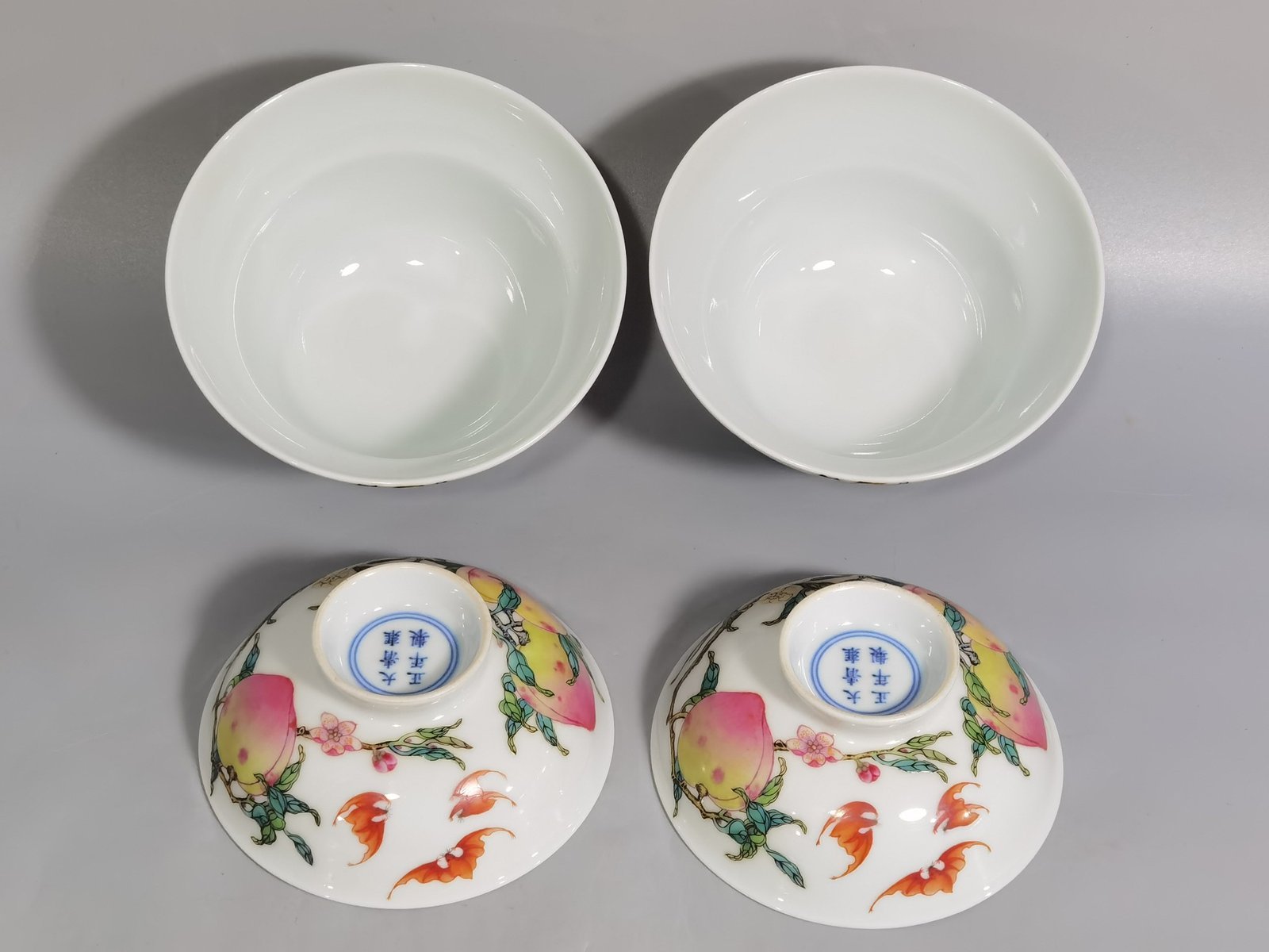 Qing Dynasty Yongzheng Pastel eight peach and five blessing patterns