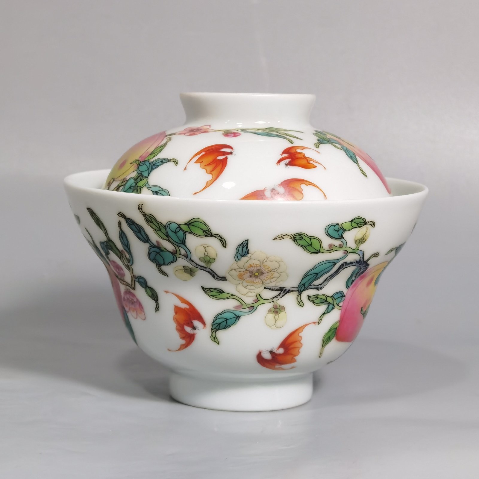 Qing Dynasty Yongzheng Pastel eight peach and five blessing patterns