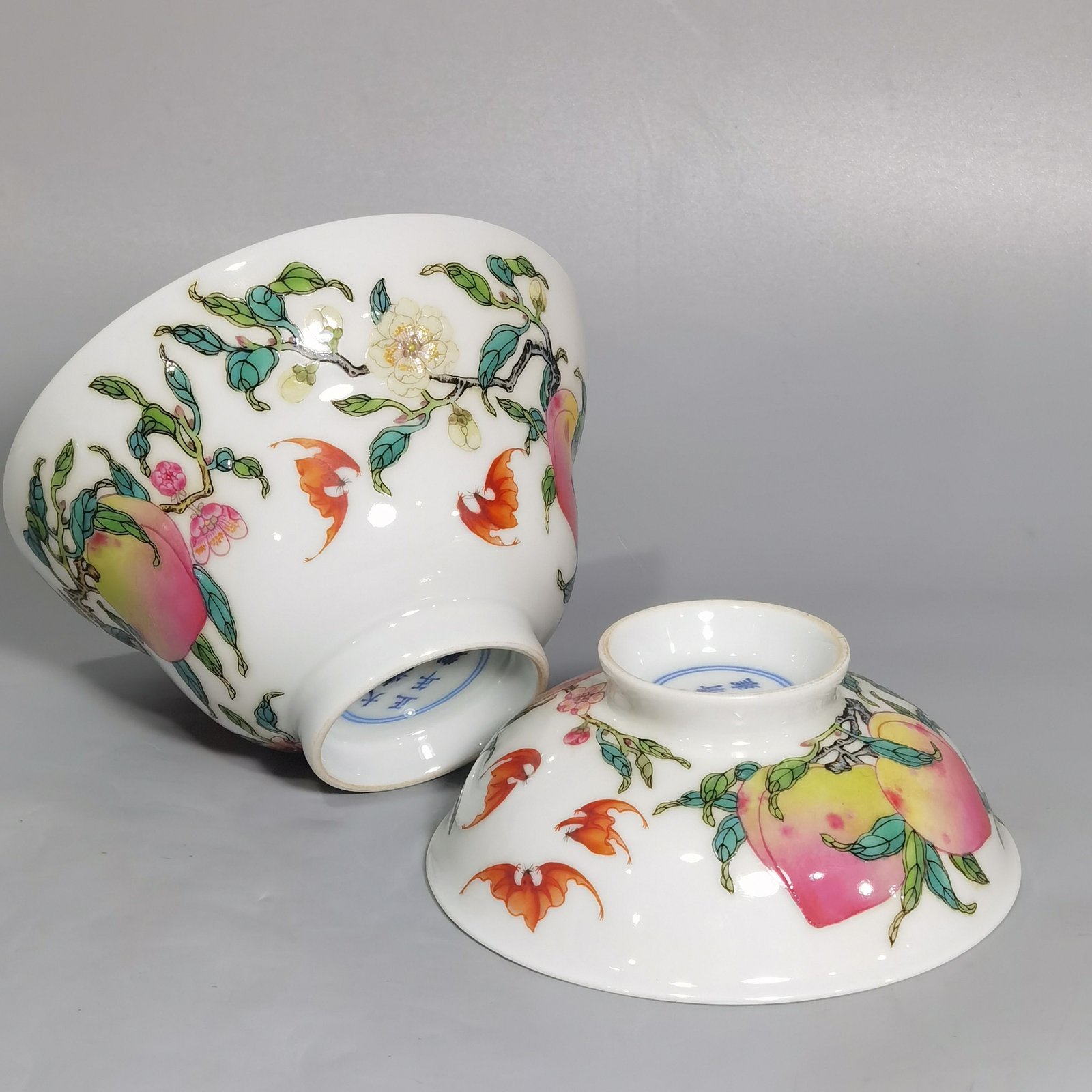 Qing Dynasty Yongzheng Pastel eight peach and five blessing patterns