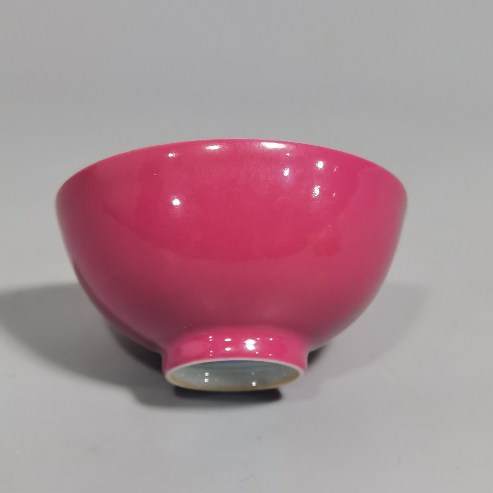Qing Dynasty Yongzheng pair of carmine red glaze cups