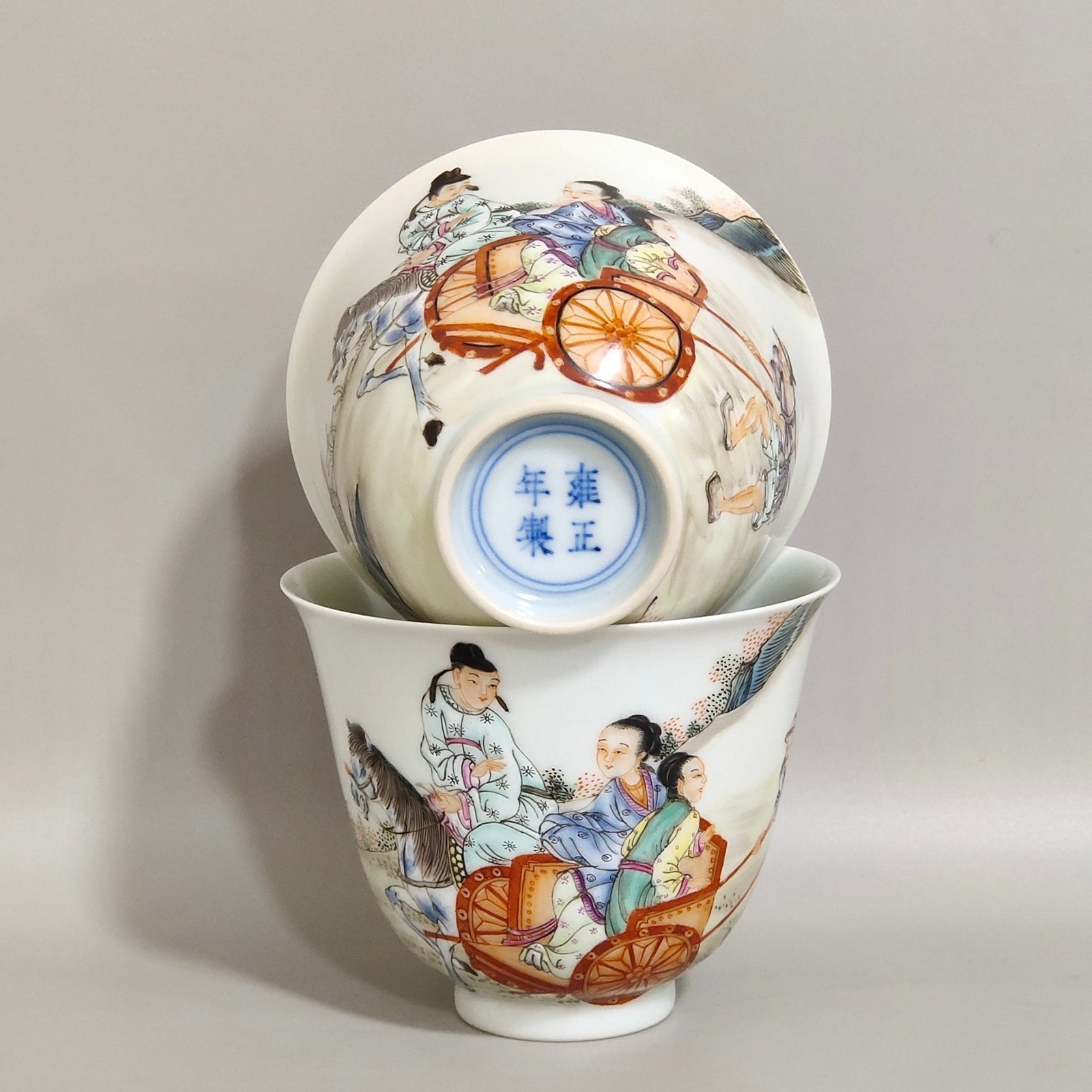 Qing Dynasty Yongzheng character story cup