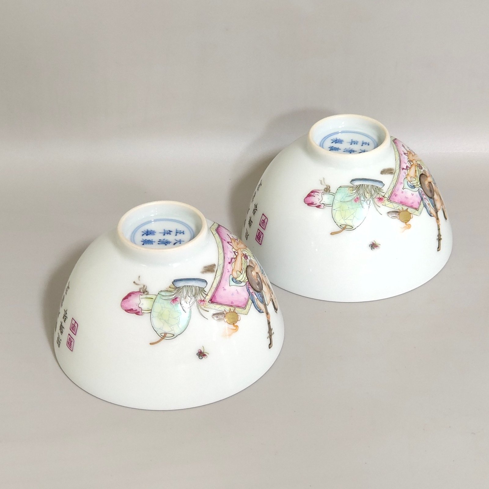Qing Dynasty Yongzheng character story poem cup