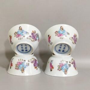 Qing Dynasty Yongzheng figure Gao Shi's picture inscribed poem cup