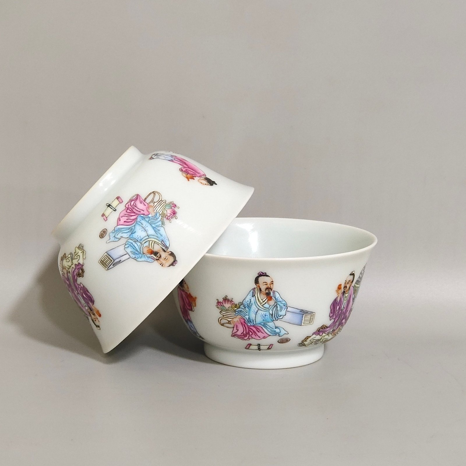 Qing Dynasty Yongzheng figure Gao Shi’s picture inscribed poem cup