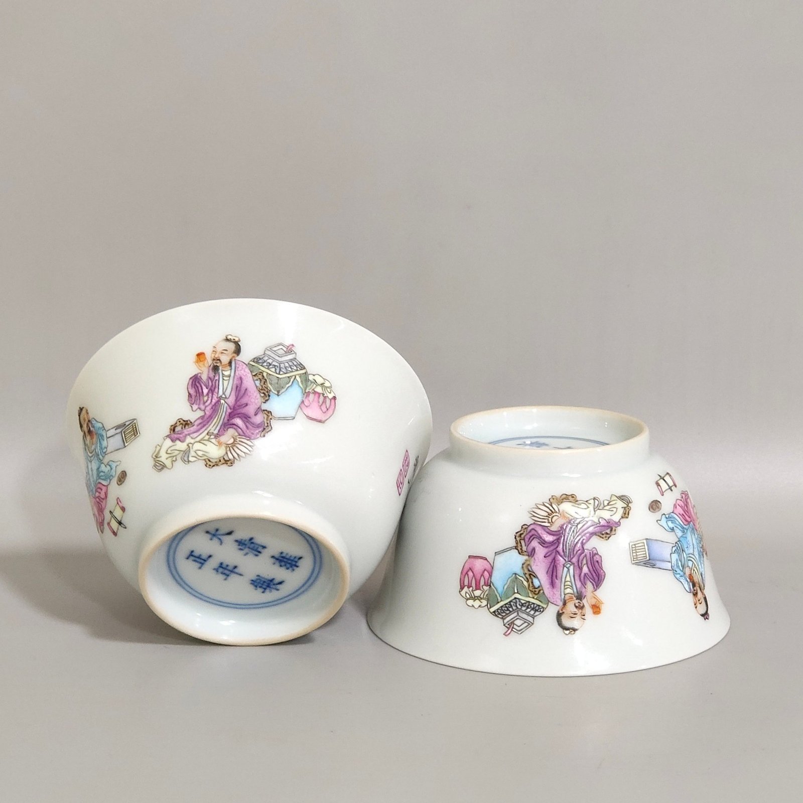 Qing Dynasty Yongzheng figure Gao Shi’s picture inscribed poem cup