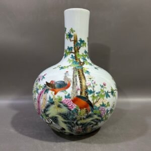 Qing Dynasty Yongzheng Pastel Phoenix and Peony Celestial Sphere