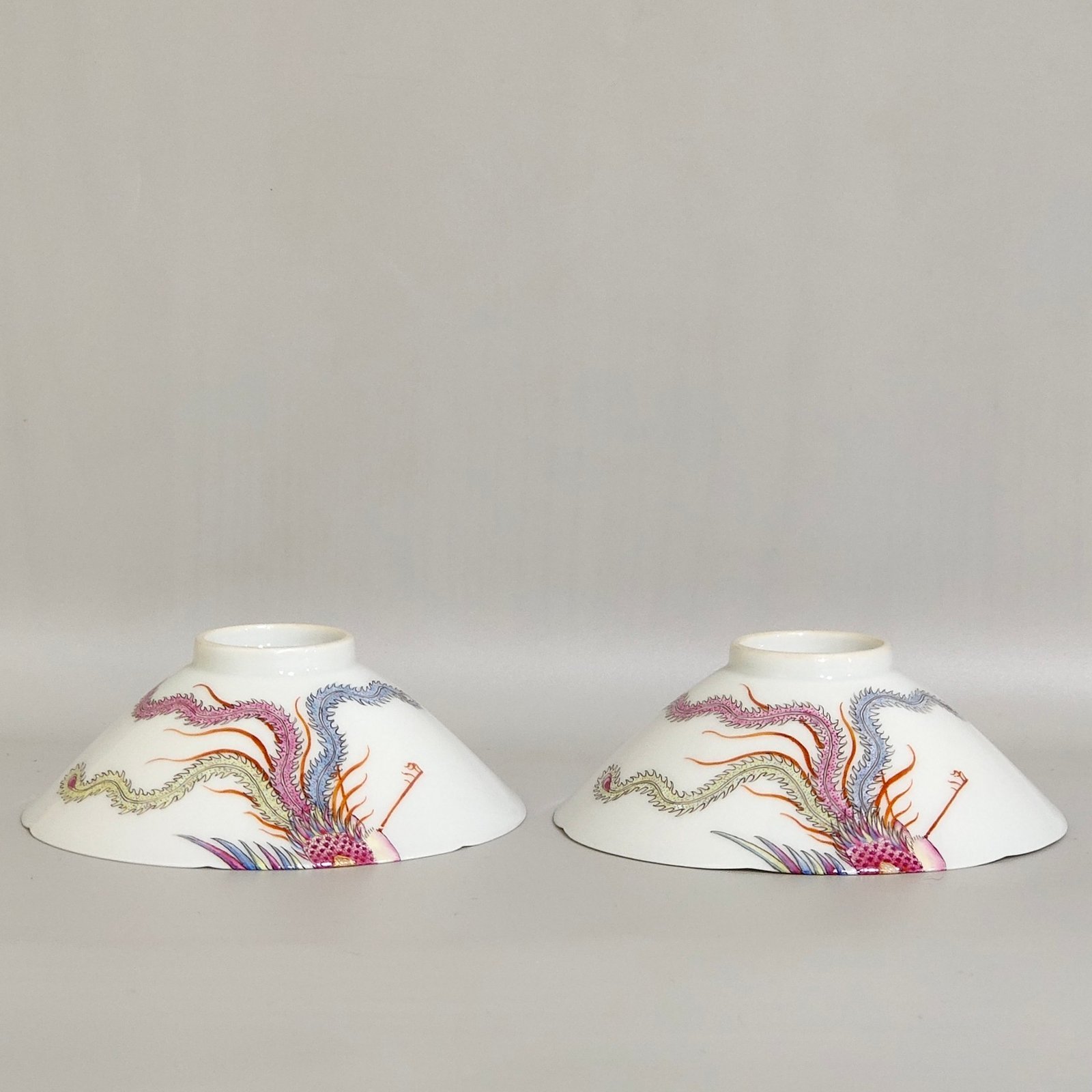 Qing Dynasty Yongzheng bamboo phoenix and sunflower mouth hat cup