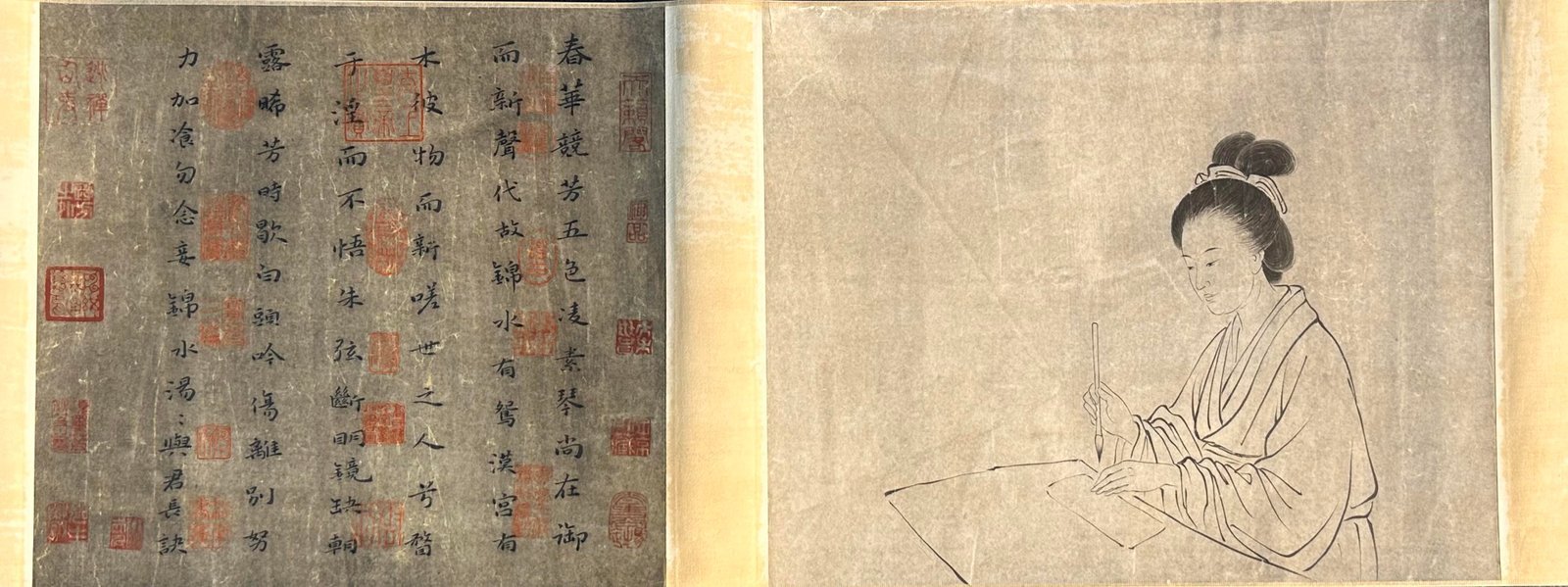 Chinese scroll painting Lady Wei