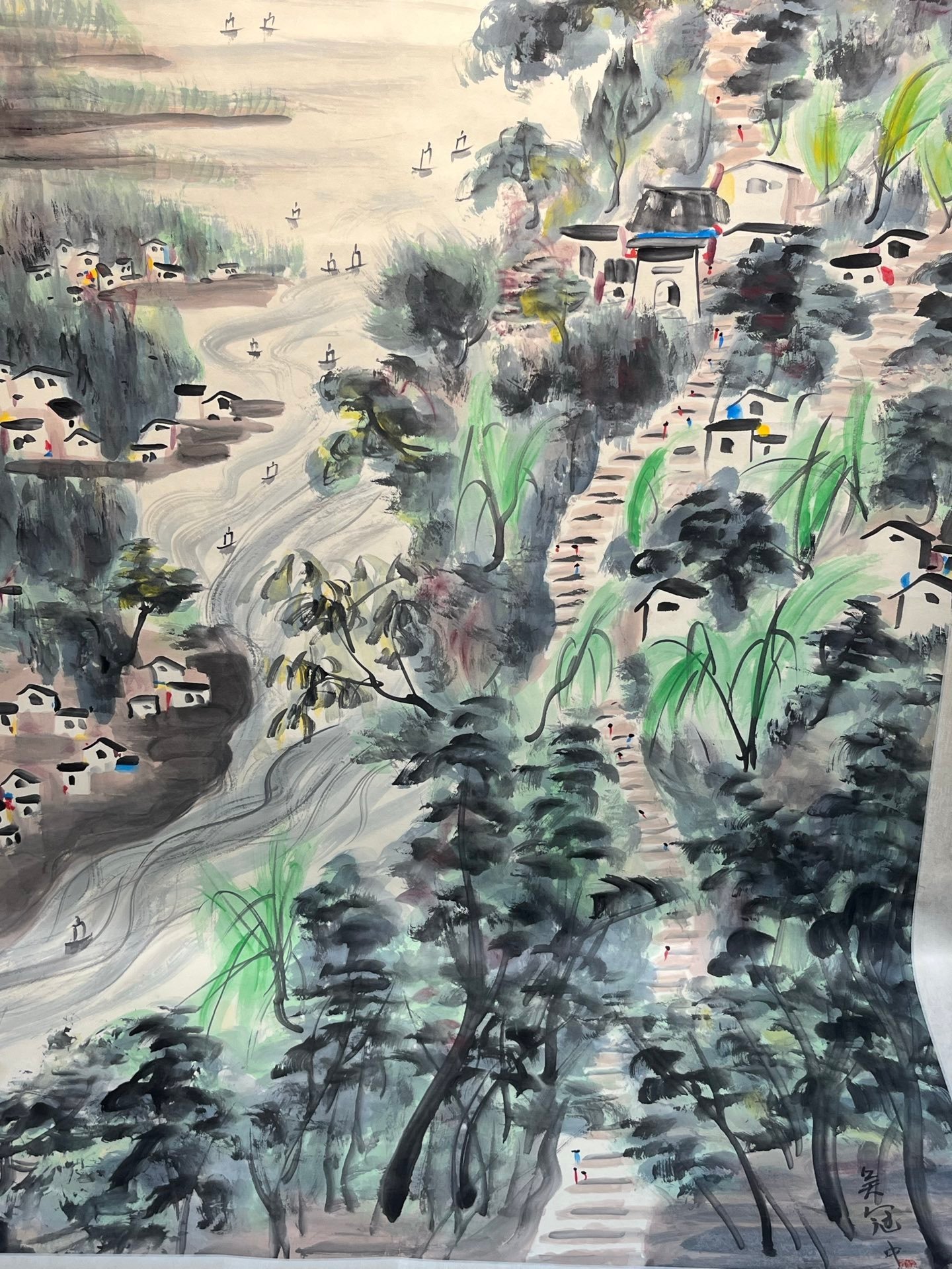 Chinese scroll painting Wu Guanzhong