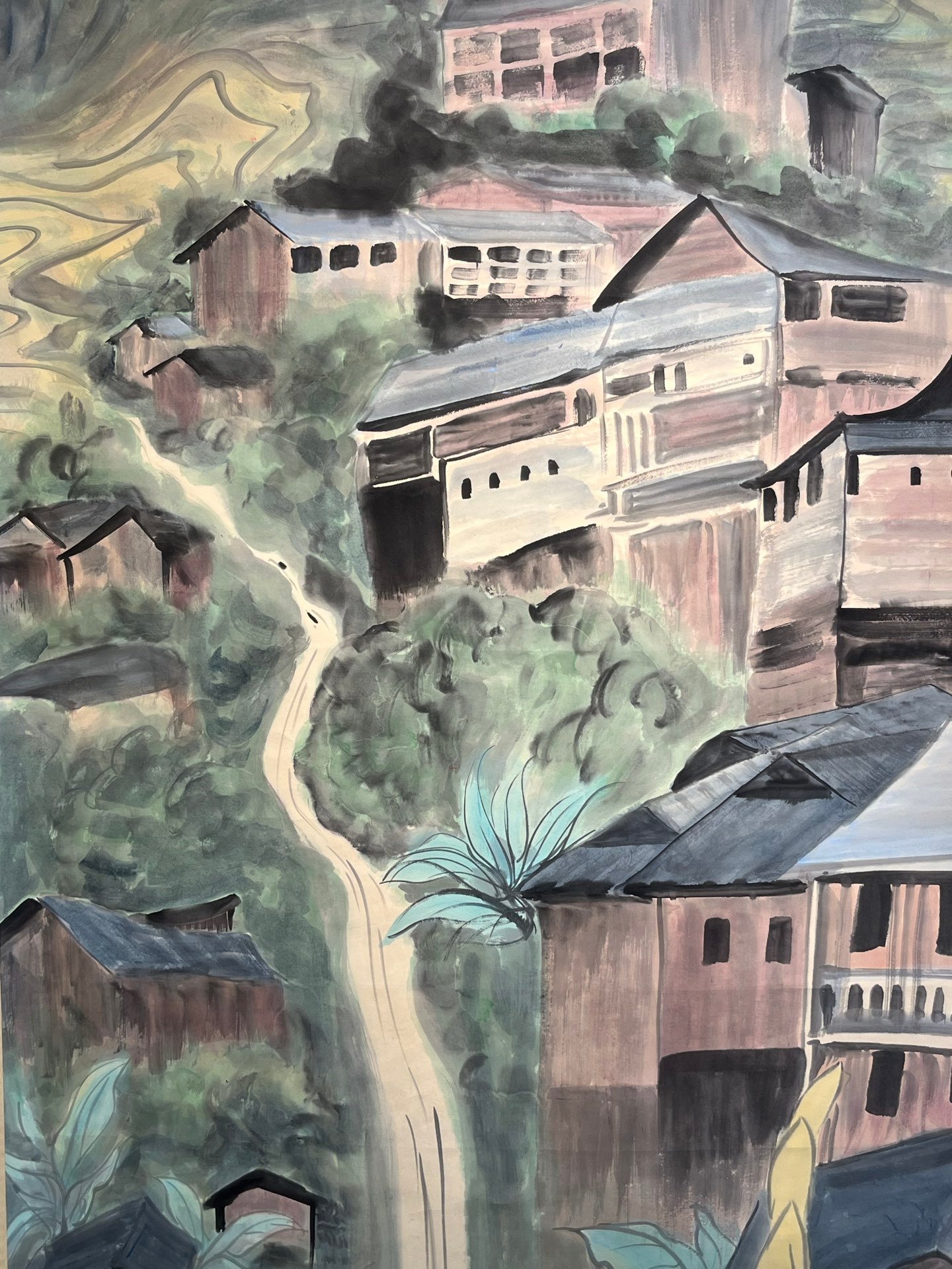Chinese scroll painting Wu Guanzhong