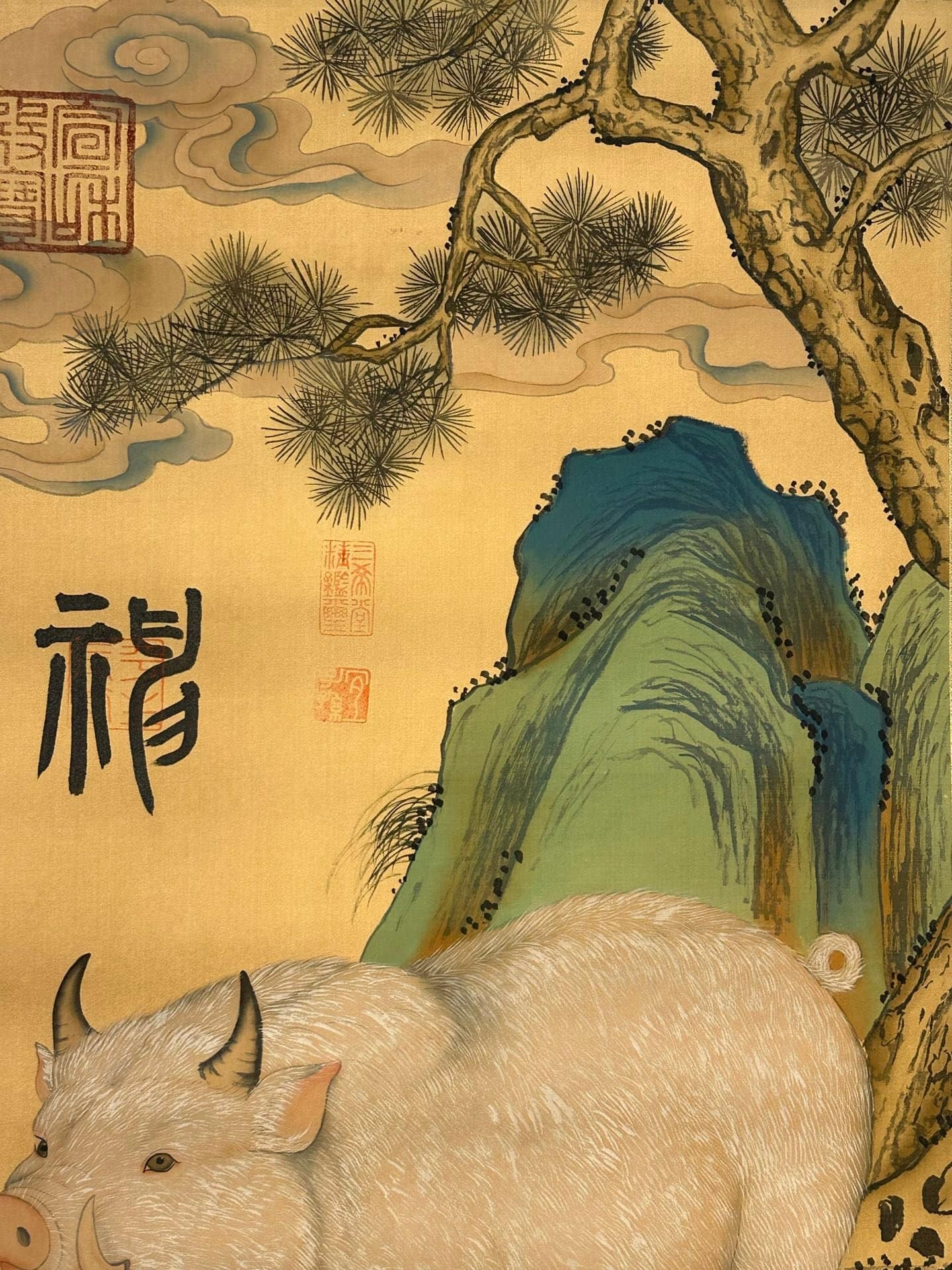 Chinese scroll painting Gongsun