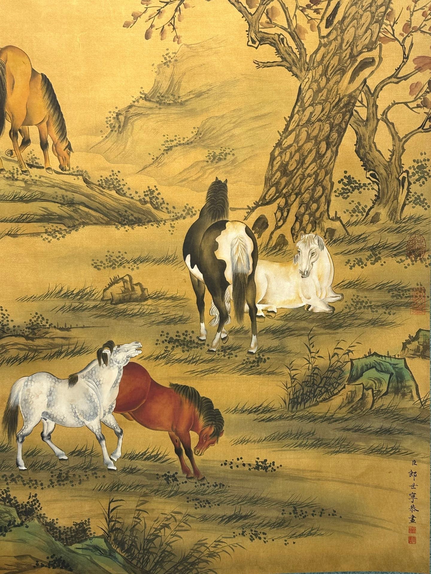 Chinese scroll painting Lang Shining