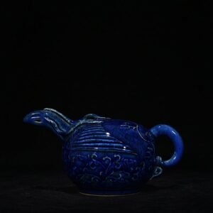 Yuan Dynasty blue glaze carved phoenix head backflow kettle
