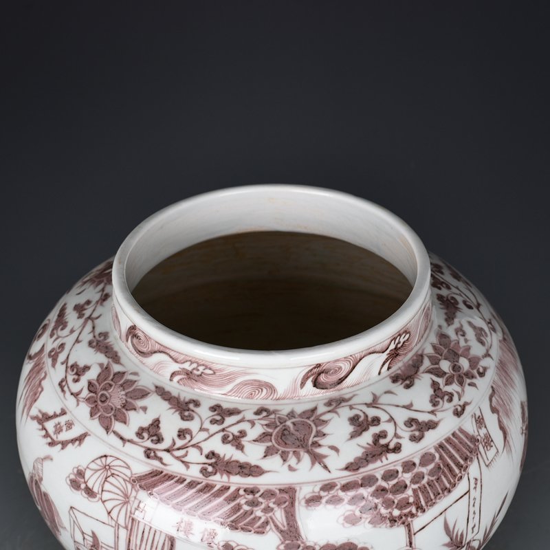 Yuan Dynasty glaze red character story jar